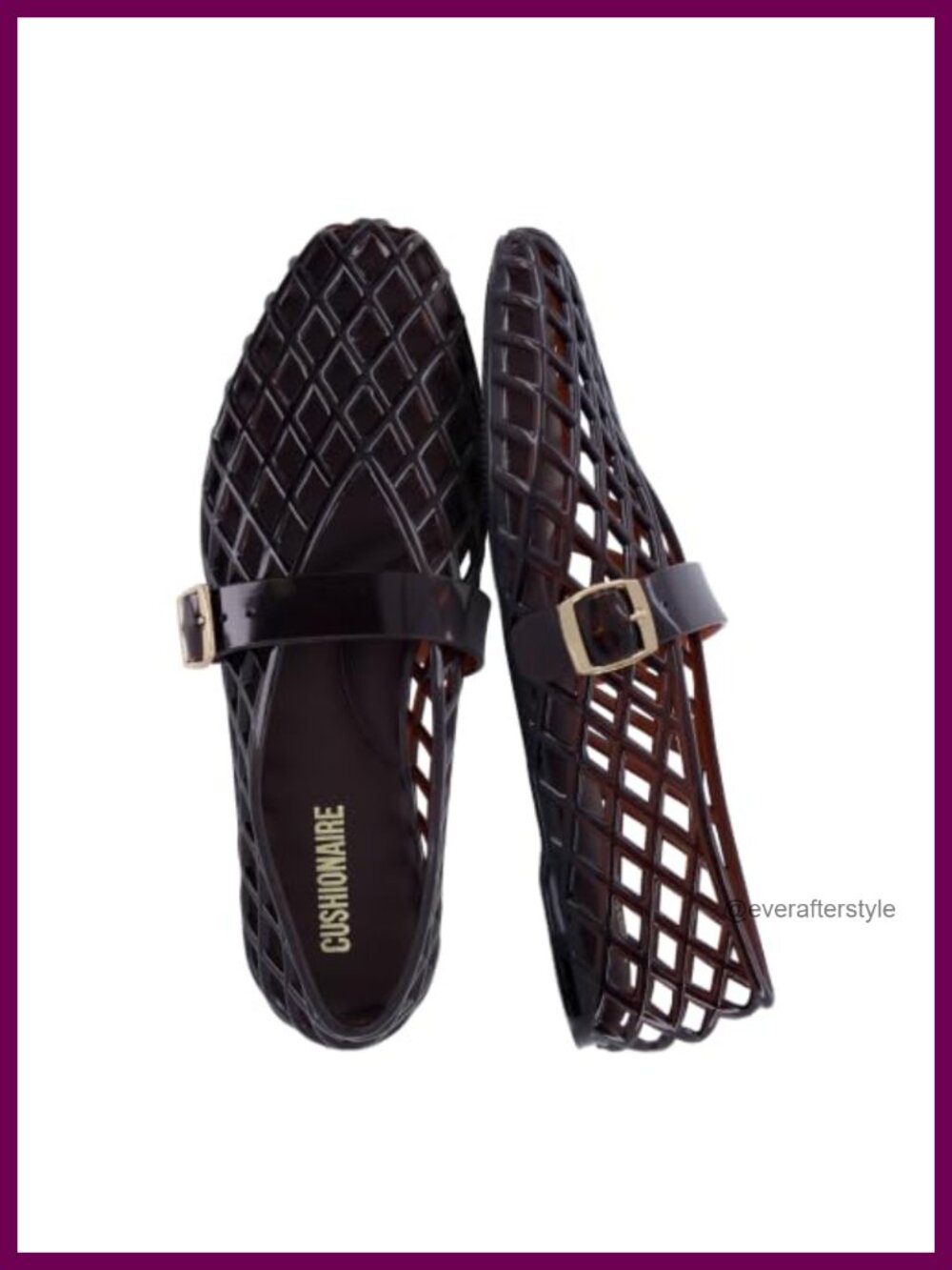 Women's Woven Jelly Cage Ballet Flats Adjustable Mary Jane Shoes